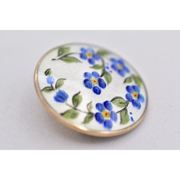 David Anderson Norway Pin Brooch Flower Enamel Round Signed Victorian 925 BinBP - Picture 9 of 12